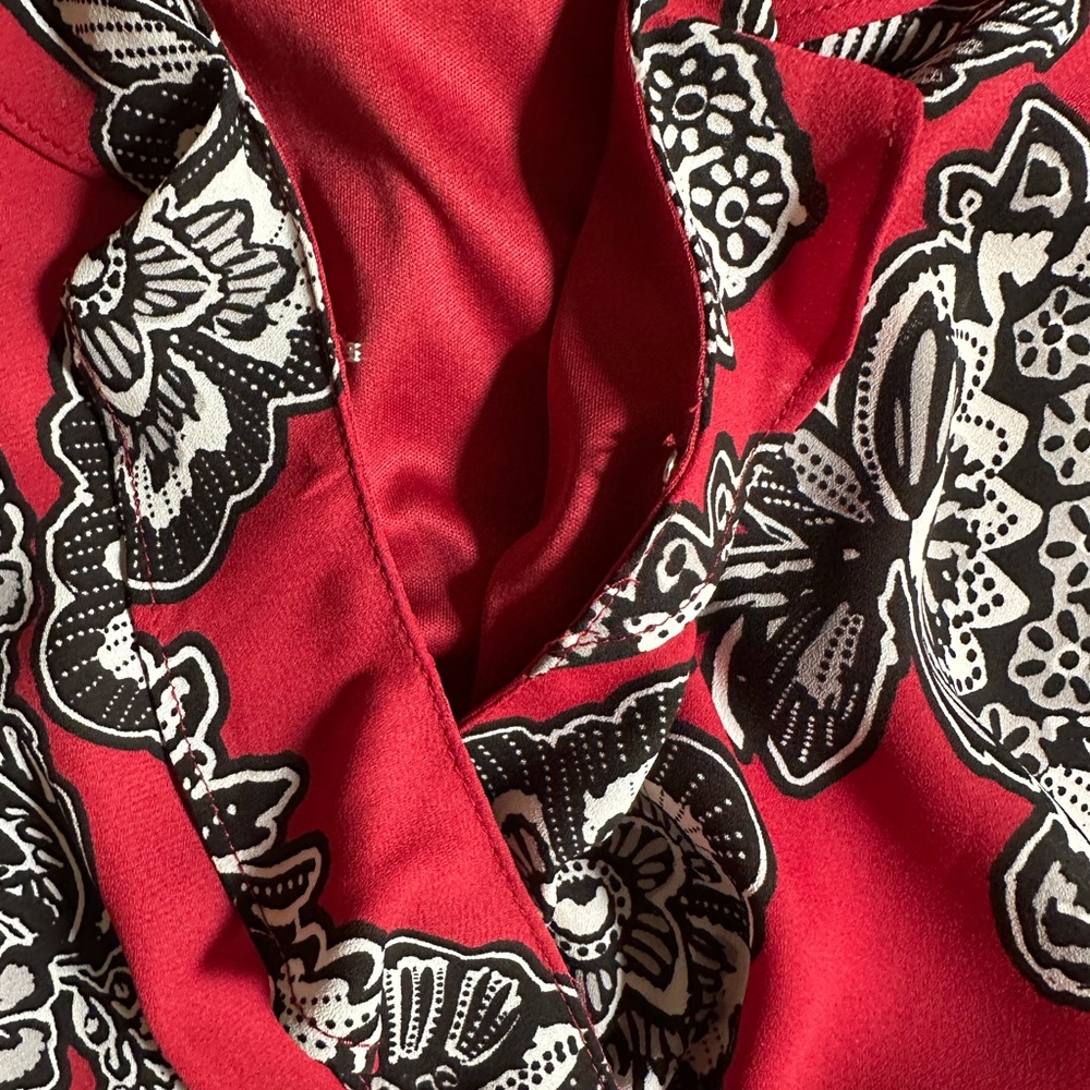 Express Red and Black Patterned Romper - Picture 2 of 4
